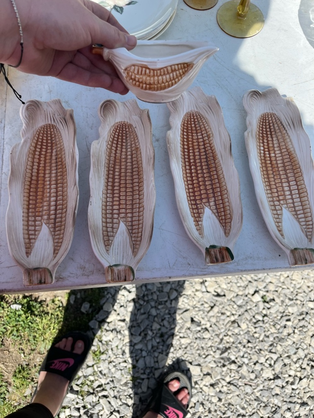Vintage corn on the cob dishes